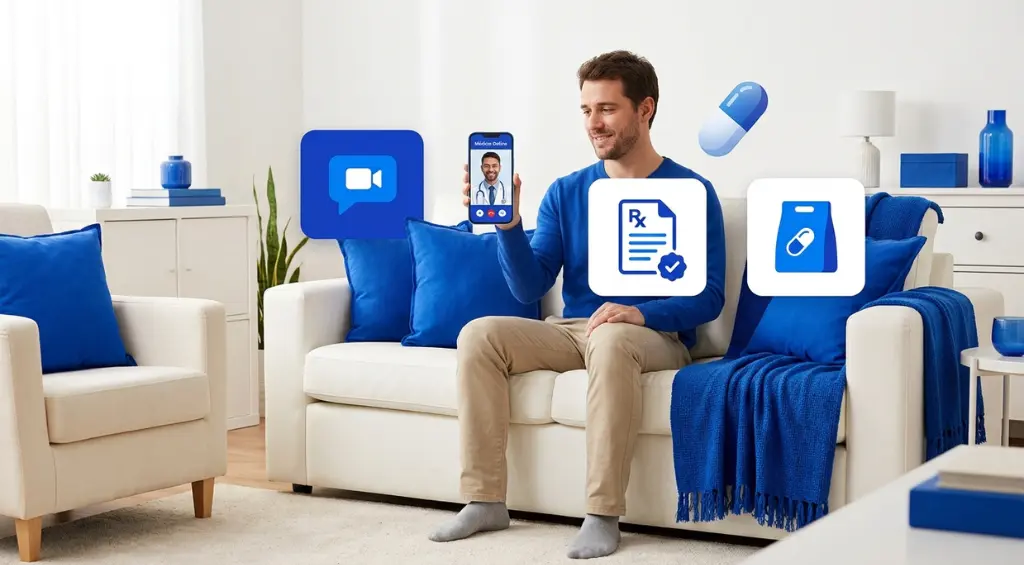 Farmacêutico validando receita médica digital pelo celular
