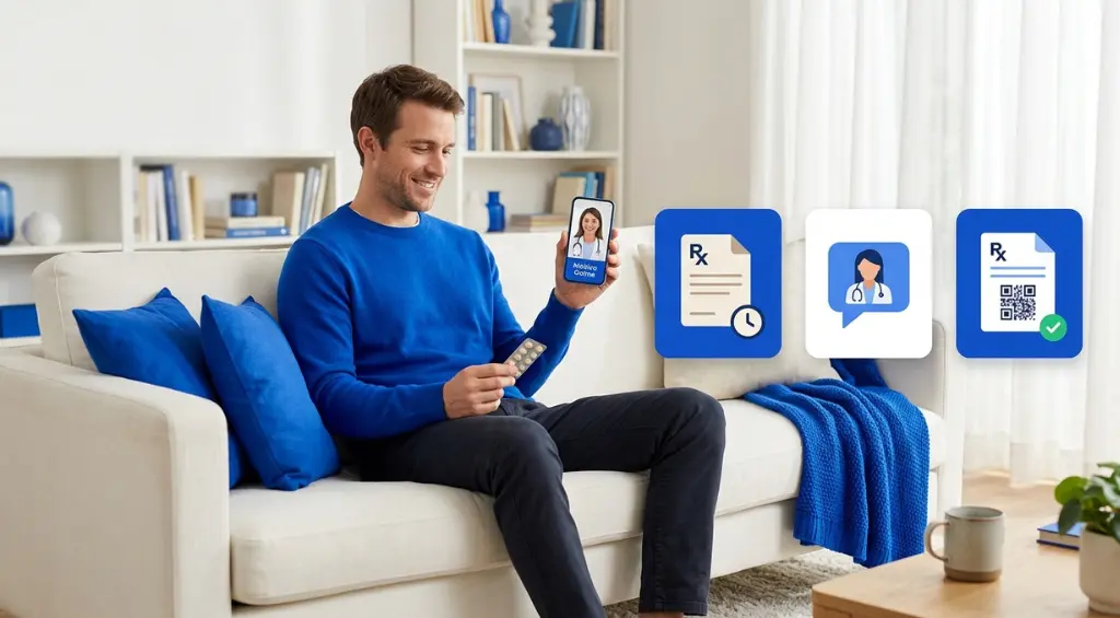 Documento de pedido de exame médico digital com QR Code de validação